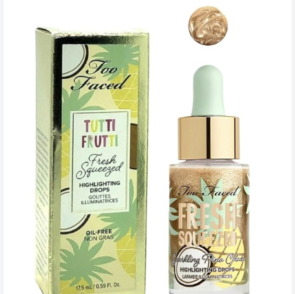 ❇️SPARKLING PINA COLADA Too Faced RARE Tutti Frutti Highlighting Drops NWT - Picture 5 of 7